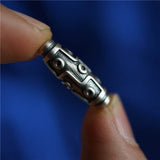 925 Silver 9 Eyes 2 eyes Dzi Beads Tibetan Loose Beads
