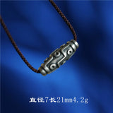 925 Silver 9 Eyes 2 eyes Dzi Beads Tibetan Loose Beads