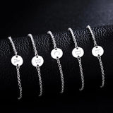 925 Silver A-Z Letter Bracelets&Bangles For Women Silver Chain Link Jewelry