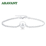 925 Silver A-Z Letter Bracelets&Bangles For Women Silver Chain Link Jewelry