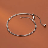 925 Silver Anklet Foot Bracelet Chain Women Jewelry Thai Silver Adjustable