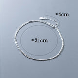 925 Silver Double Layer Anklet Chain Bracelet Bead Adjustable
