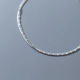 925 Silver Double Layer Anklet Chain Bracelet Bead Adjustable