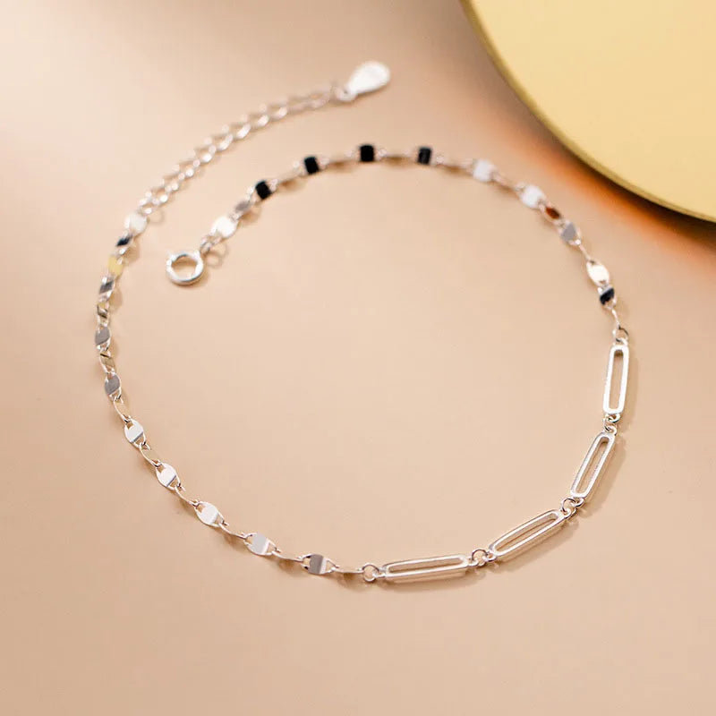 925 Silver Anklet Chain Jewelry Geometric Sweet Foot Anklets