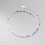 925 Silver Anklet Chain Jewelry Geometric Sweet Foot Anklets