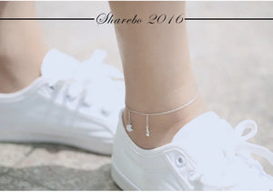 925 Silver Anklets for Women CZ Crystal Pendant Anklet