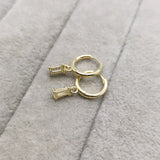 925 Silver Baguette Zircon Earrings for Women