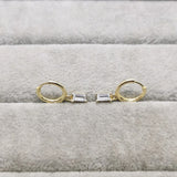 925 Silver Baguette Zircon Earrings for Women