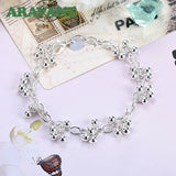 925 Silver Bead Bracelets Chains Women Jewelry