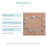 925 Silver Bead Bracelets Chains Women Jewelry