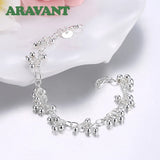 925 Silver Bead Bracelets Chains Women Jewelry