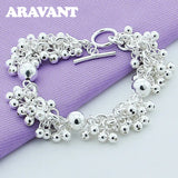 925 Silver Bead Bracelet Women's Jewelry