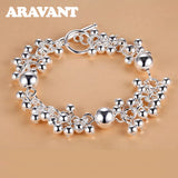 925 Silver Bead Bracelet Women's Jewelry