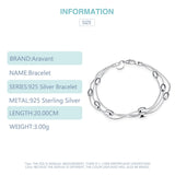 925 Silver Bead Charm Bracelet Women's Jewelry