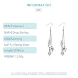 925 Silver Bead Long Drop Earrings Christmas