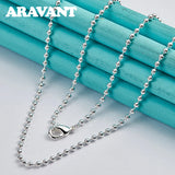 925 Silver Bead Necklaces Chains For Women Wedding Jewelry