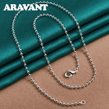 925 Silver Bead Necklaces Chains For Women Wedding Jewelry