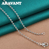 925 Silver Bead Necklaces Chains For Women Wedding Jewelry