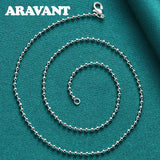 925 Silver Bead Necklaces Chains For Women Wedding Jewelry