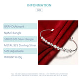 925 Silver Bead Adjustable Bracelet for Women