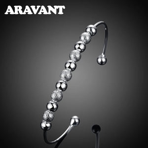 925 Silver Bead Adjustable Bracelet for Women