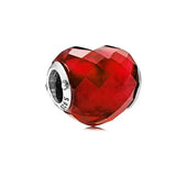 925 Silver Beaded Charm Metallic Pink Heart Charm