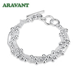 925 Silver Beads Chain Bracelets for Women
