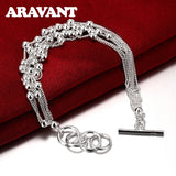 925 Silver Beads Chain Bracelets for Women