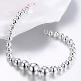 925 Silver Beads Chain Bracelets Jewelry for Women Men