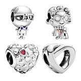 925 Silver Beads Charms DIY Bracelets Four Leaf Clover Flower Butterfly