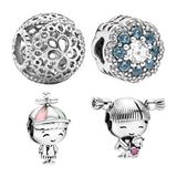 925 Silver Beads Charms DIY Bracelets Four Leaf Clover Flower Butterfly