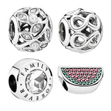 925 Silver Beads Charms Family Sisters Hearts Elephant Koala