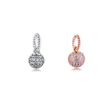 925 Silver Beads Pave Ball Pendant DIY Jewelry Making Fits European Bracelets