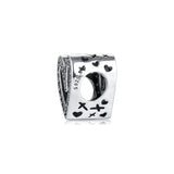925 Silver Freehand Heart Charm Beads for Jewelry Making