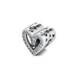 925 Silver Freehand Heart Charm Beads for Jewelry Making