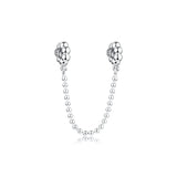925 Silver Beads Pave Safety Chain Charm DIY Beads For Jewelry Making