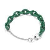 925 Silver Beads DIY Bracelet Chain Rubber X Bracelet Men's Gift