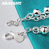 925 Silver Bells Charm Bracelet For Women Girls