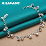 925 Silver Bells Charm Bracelet For Women Girls