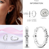 925 Silver Colorful Zircon Rainbow Double Hoop Earrings