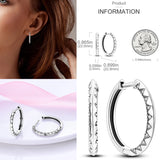 925 Silver Colorful Zircon Rainbow Double Hoop Earrings