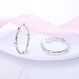 925 Silver Colorful Zircon Rainbow Double Hoop Earrings
