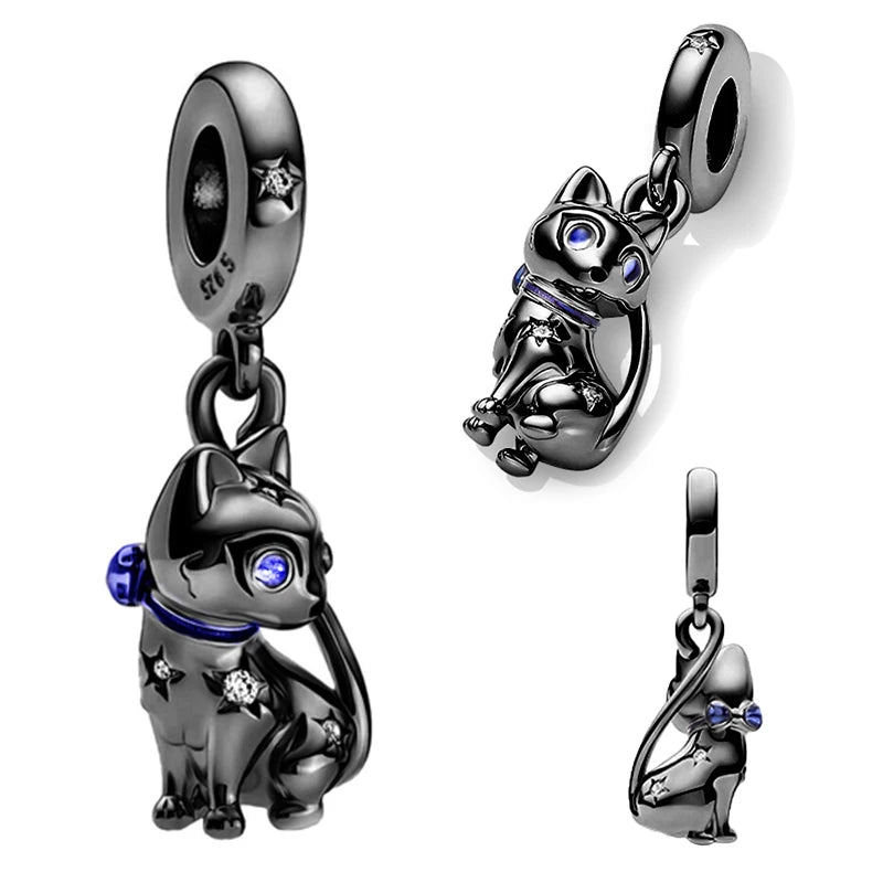 925 Silver Cat Paw Print Charm Bead for Bracelets