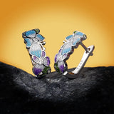 925 Silver Bohemia Butterfly Flower Earrings