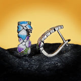 925 Silver Bohemia Butterfly Flower Earrings