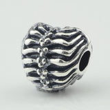 925 Silver Bone Heart String Beads for European Bracelet