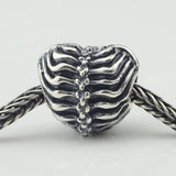925 Silver Bone Heart String Beads for European Bracelet