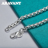 925 Silver Box Chain Charm Bracelet Women Jewelry