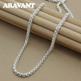925 Silver Box Chain Necklace For Men Jewelry