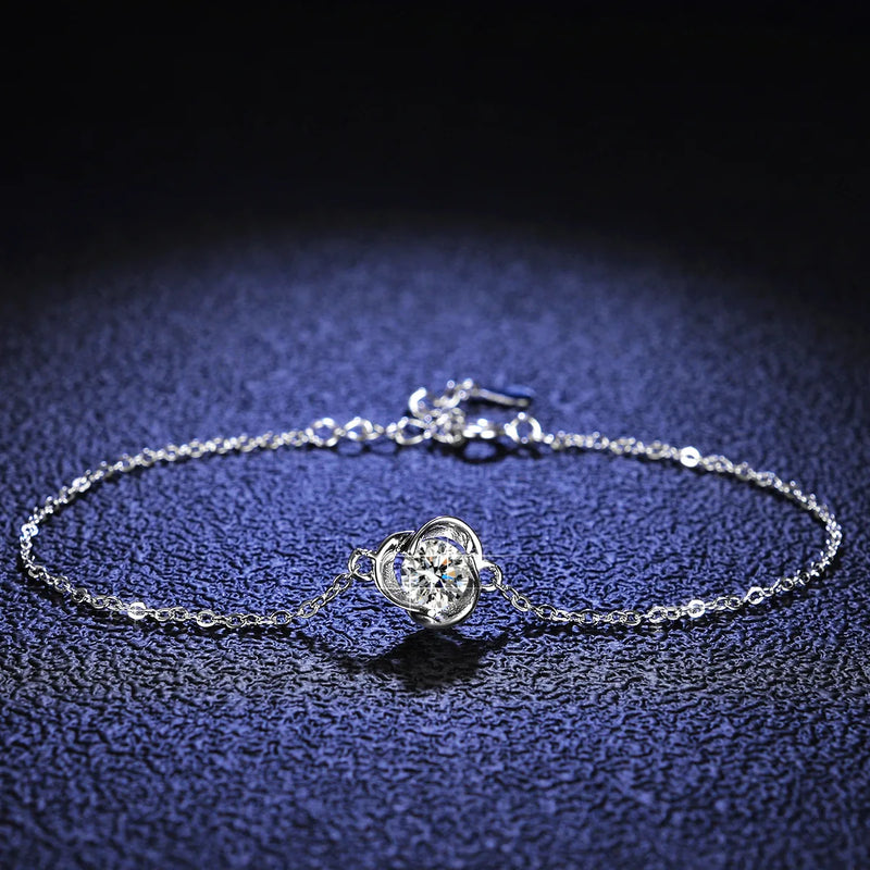 925 Silver Bracelet with Mozanstone for Women's Party